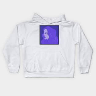 Sad girl blue Kids Hoodie